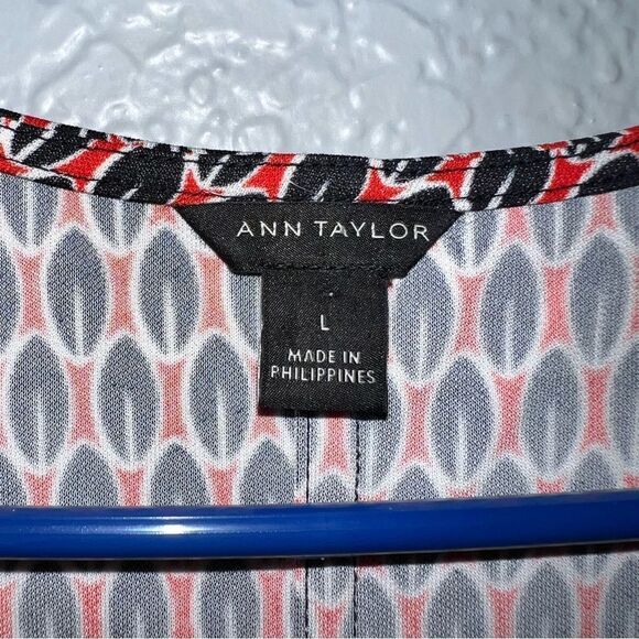 Ann Taylor Womens V-Neck Sleeveless Relaxed Fit Knitted Blouse Top Orange Large - Picture 5 of 8